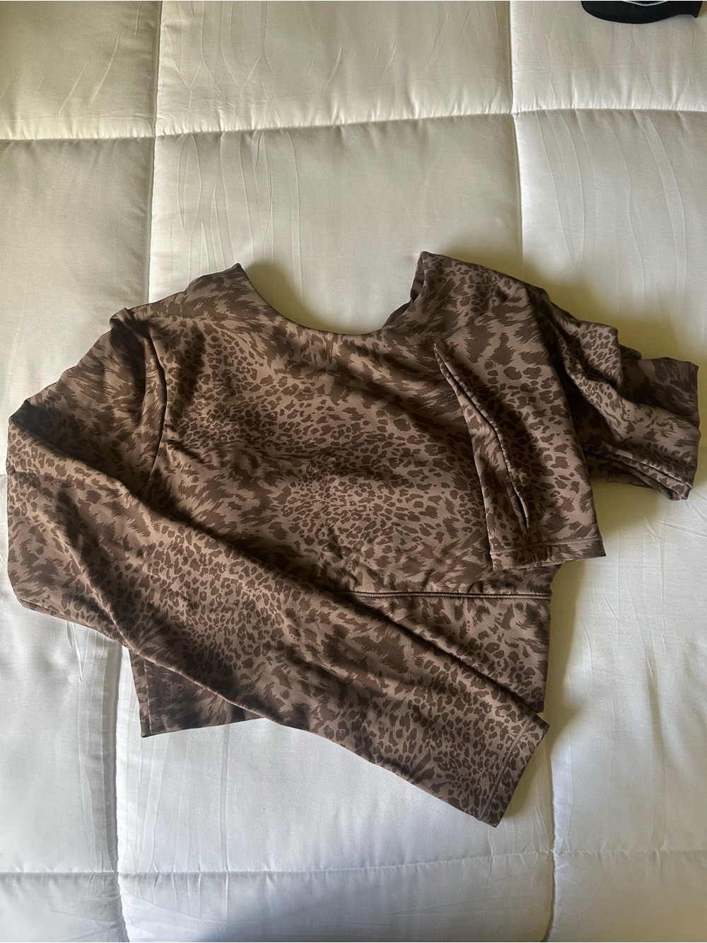 Women's Brown Leopard-Print Long Sleeve Top